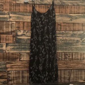 Black printed spaghetti strap dress